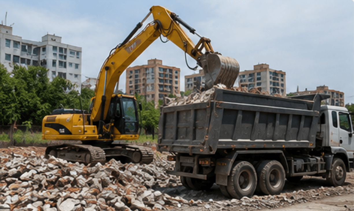 Preparação e limpeza de terreno para obras